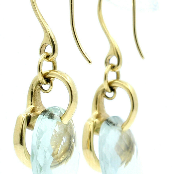 GUCCI 18K YELLOW GOLD PRASIOLITE HORSEBIT EARRINGS - Picture 3 of 5